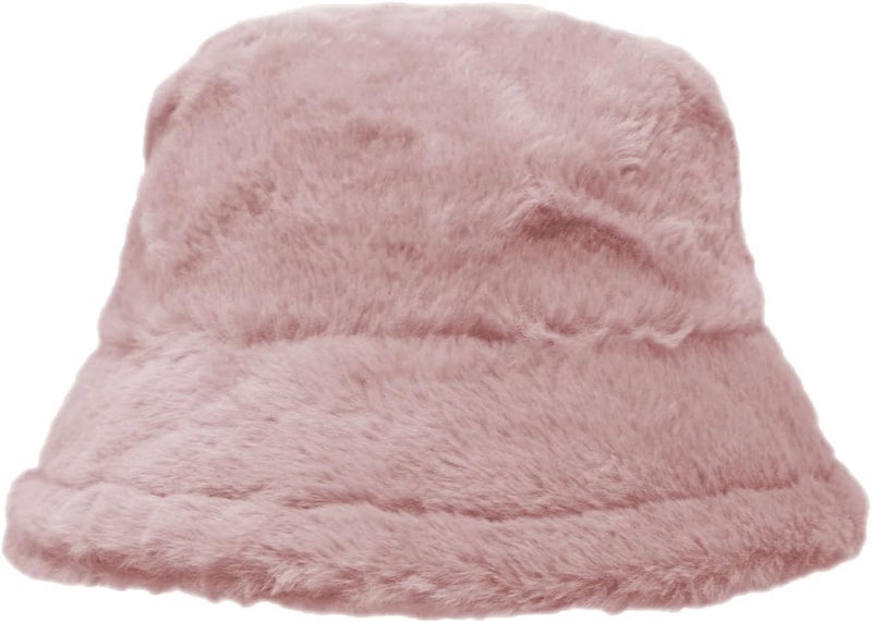 Glory Max Winter Fluffy Plush Bucket Hat Cozy Faux Fur Wide Brim Adjustable Size for Women - Image 2